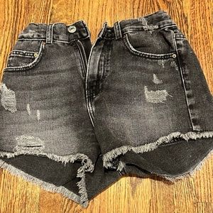Zara black jean shorts kids